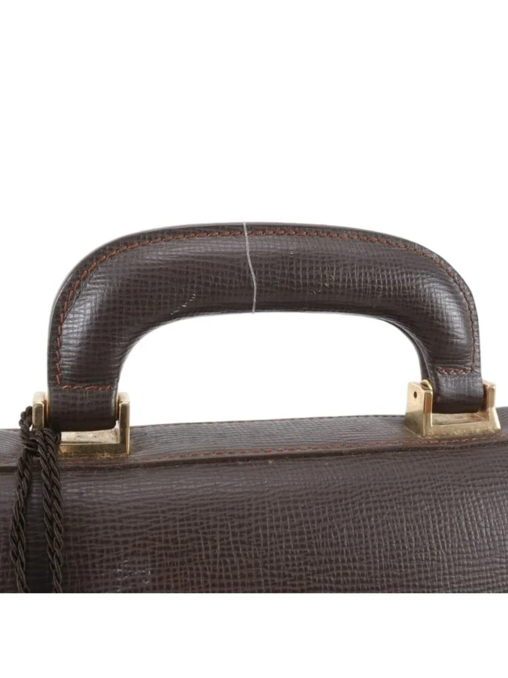 Loewe Anagram Leather Business Document Briefcase Tote Brown